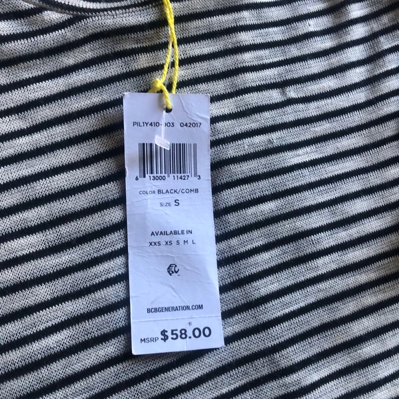 NWT BCBGeneration Striped Cold-Shoulder Top - Picture 7 of 7